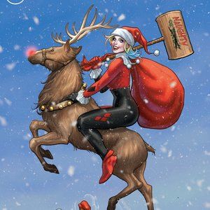 Christmas Harley Quinn silk canvas Fabric Poster (36" x 24")